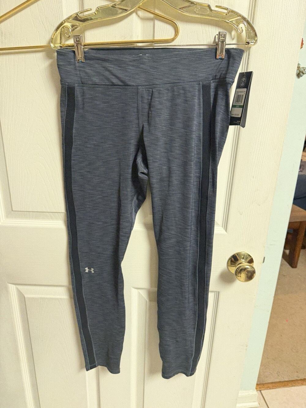 Under Armour Women's Large Gray Cold Gear Full Length Compression Tights Pants